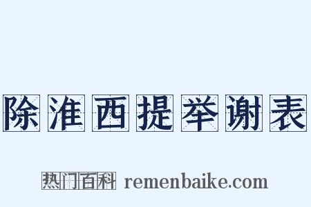 除淮西提举谢表是什么意思的图片
